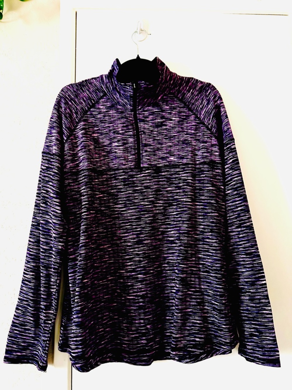 Avia Women’s XXL Athletic Top Purple Long Sleeves Mock Neck Half-Zip Pullover